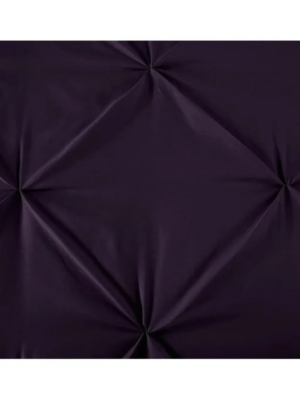 Plush Pleated purple Pintuck extra wide king 3 piece Comforter Set